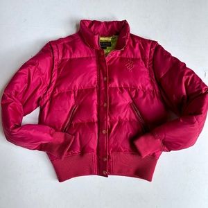 y2k Rocawear Pink Puffer jacket/convertible vest
